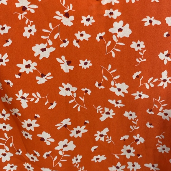 Philosophy Orange White Floral Flutter Top Size Large ( NWOT) - Picture 9 of 13